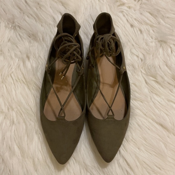 Old Navy Shoes - Old Navy suede flats ankle lace up